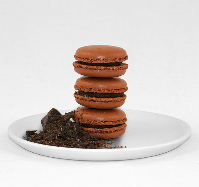 Dark Chocolate Macarons